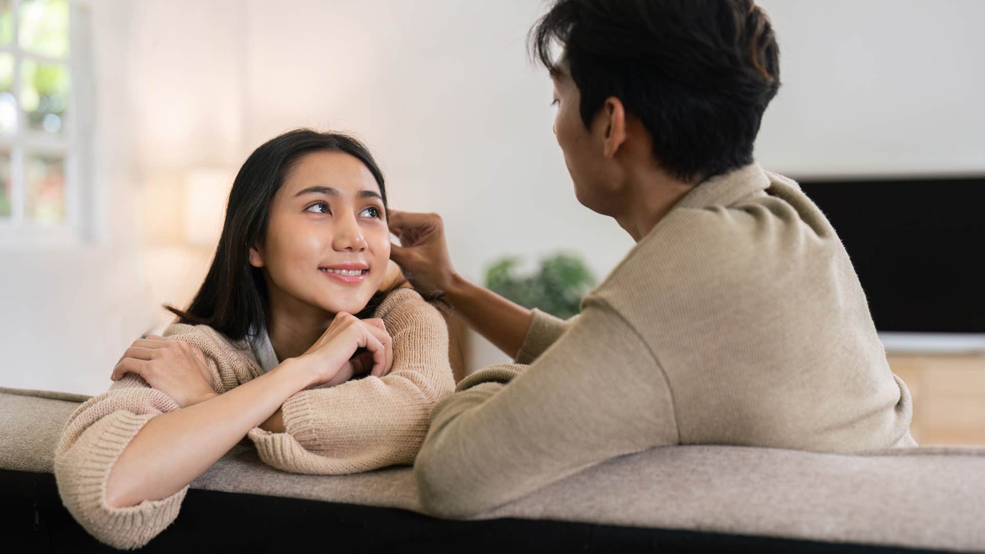 woman who makes her partner feel safe by gaining awareness of her reactions