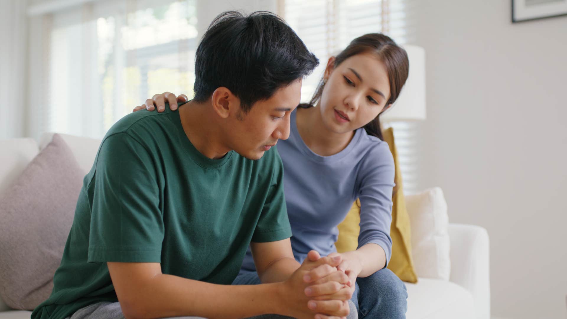 woman making her partner feel safe by listening to him