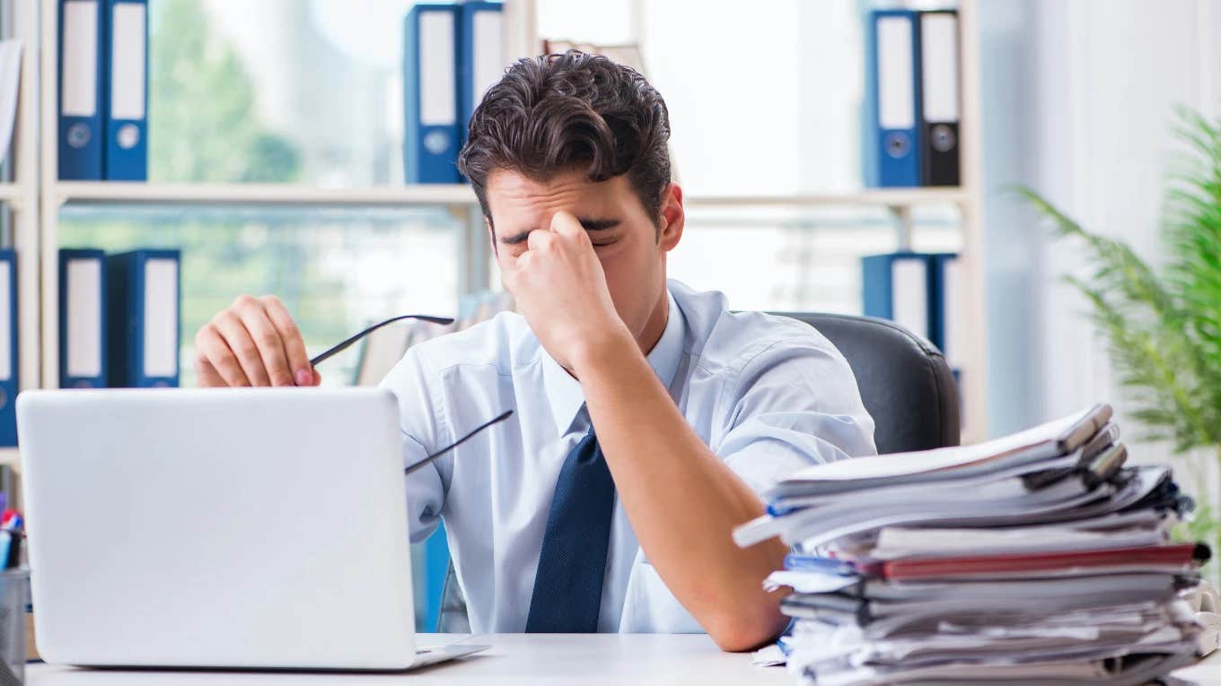 Worker Feels Drained From Making 'Stupid Money' By Pretending To Care At His Job worker drained making stupid money pretending to care