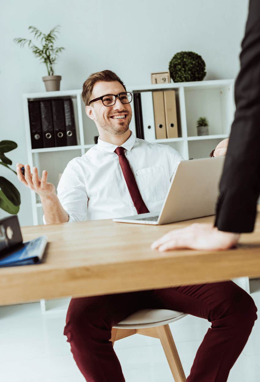 Boss telling worker he was asking him to refill his tires as a friend
