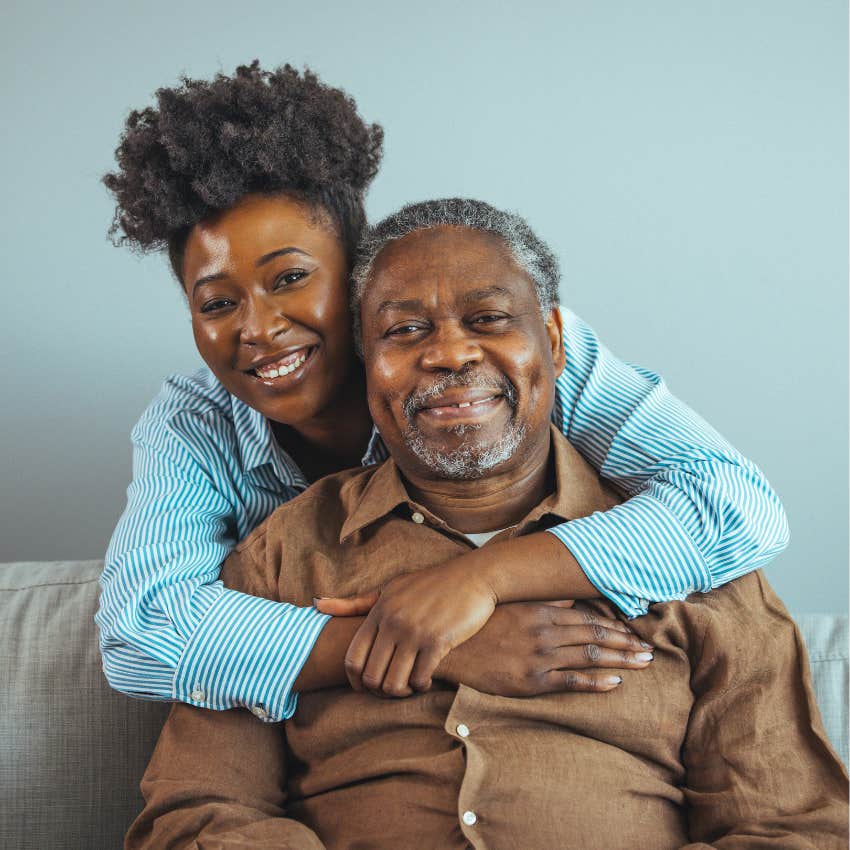 baby boomer man with millennial daughter