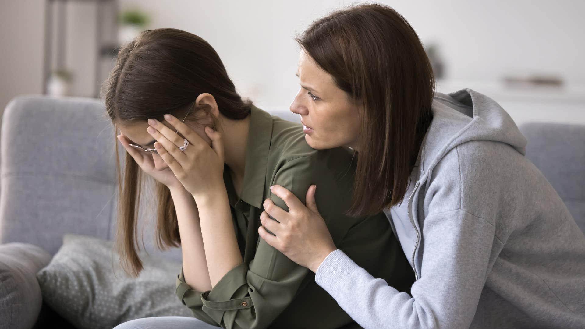 woman telling daughter shes not like everyone else