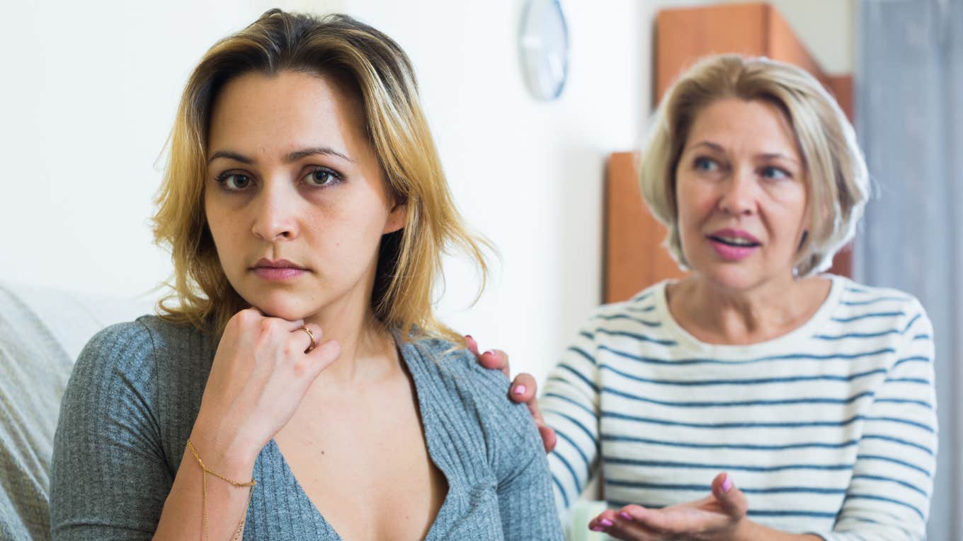 older mom offending adult daughter by being condescending