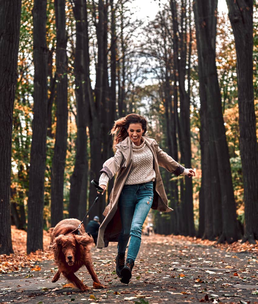 Empathic woman moves to protect herself