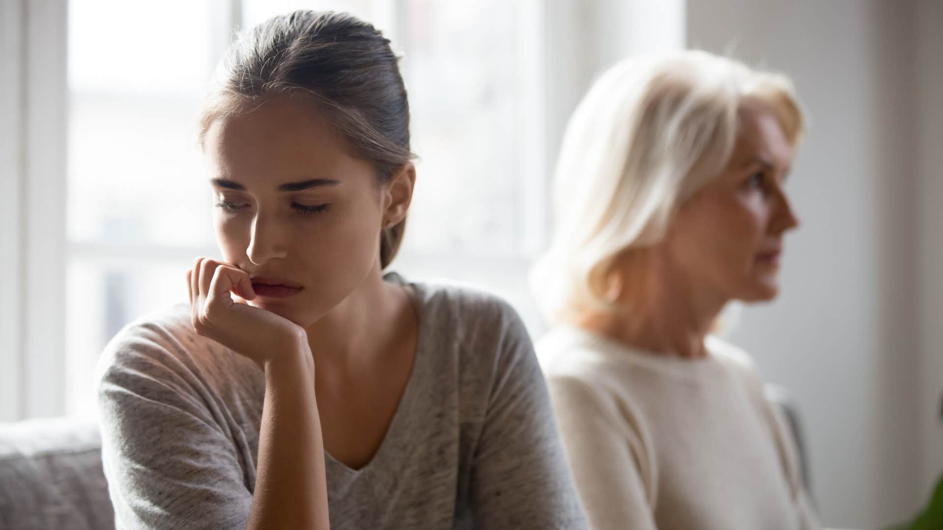 woman cutting off parent because of bad influence