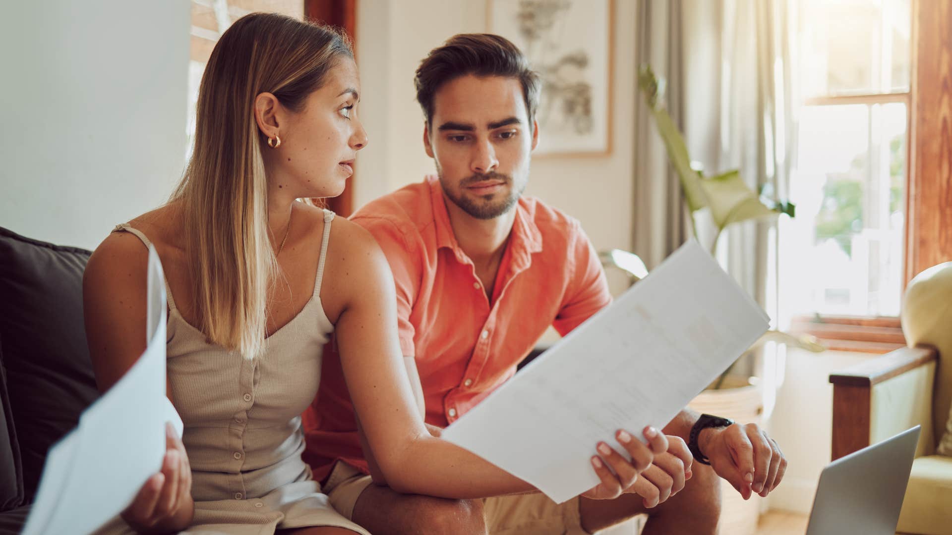 couple with communication problems unable to talk about money