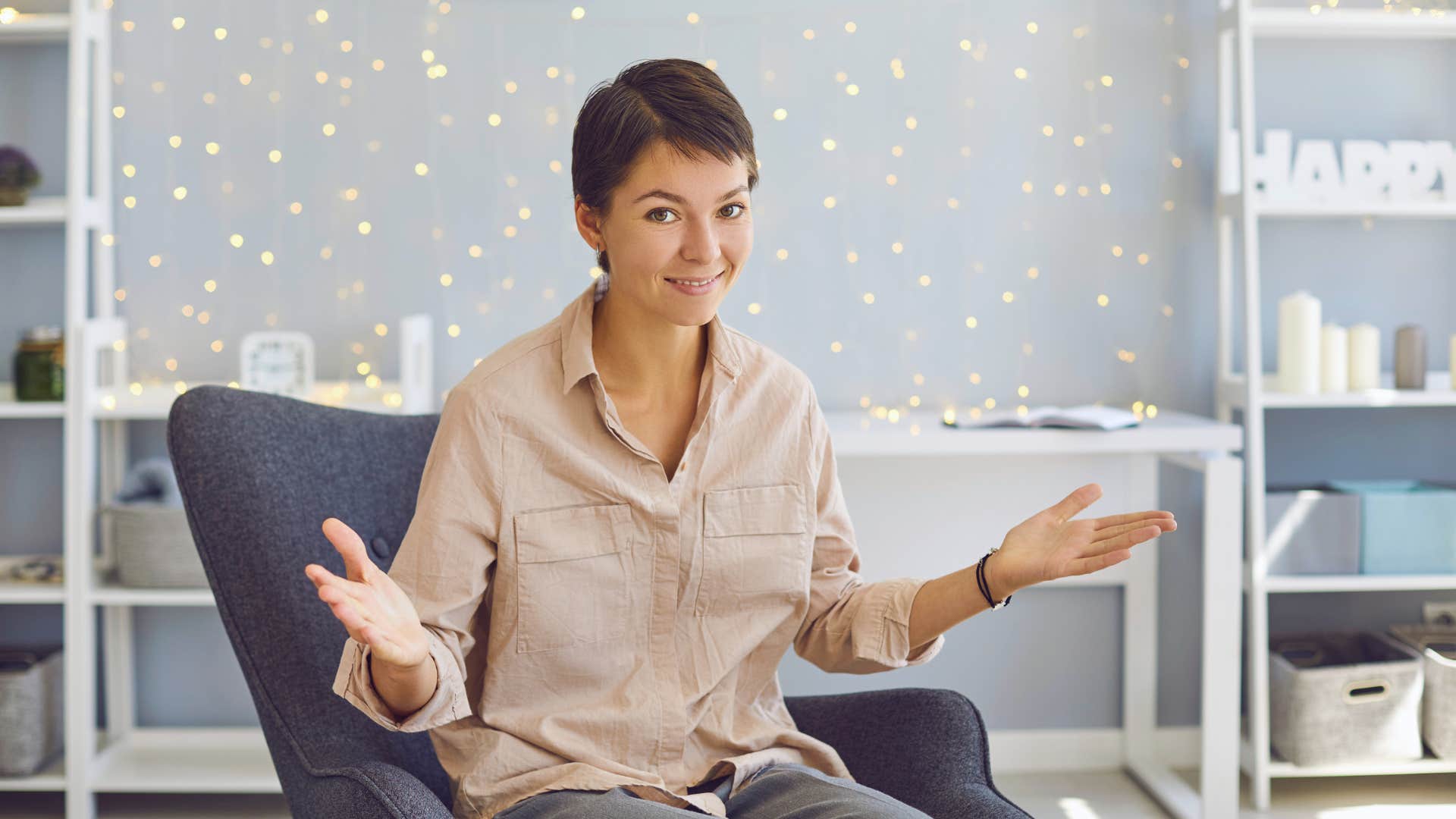 woman manifesting by lying to people