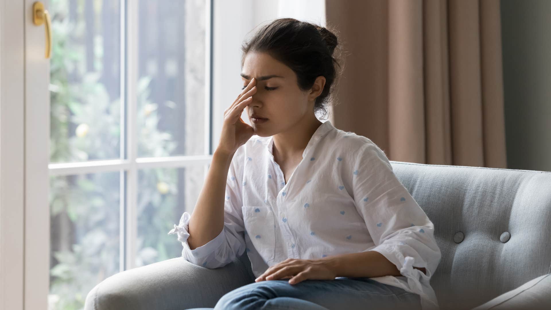 woman in denial over her real emotions