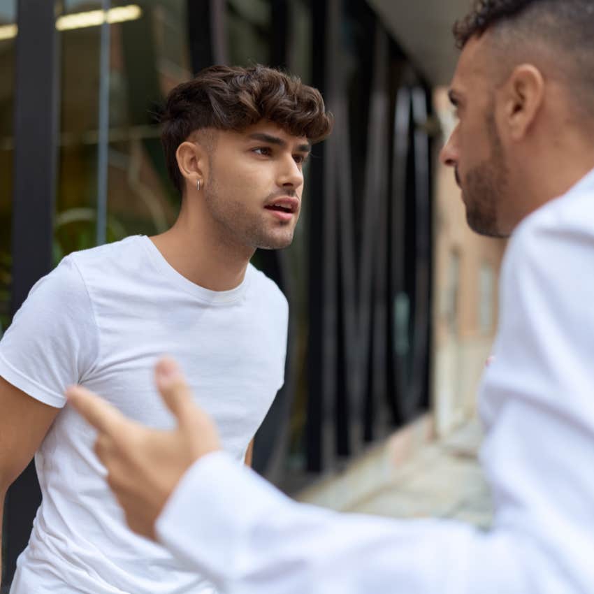 man getting into fight with ex-wifes lover as thing he confessed to divorce layer