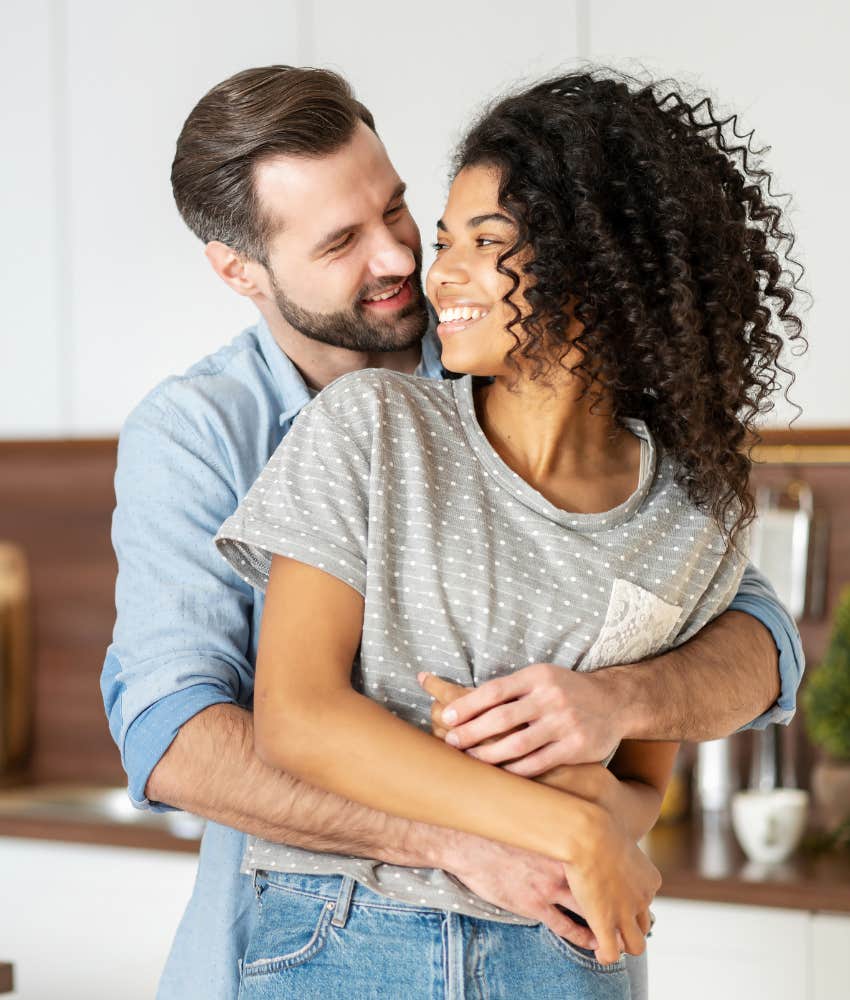 Husband repairs damage to mad wife