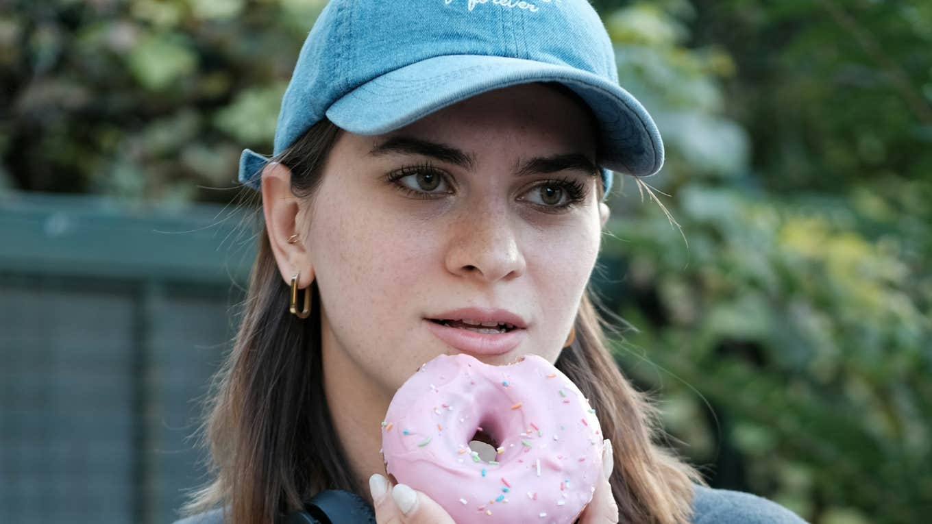 I Was Emotionally Exhausted — Until My Co-Worker Taught Me The 'Donut of Concern' Trick Emotionally exhausted woman is taught the donut of concern trick.