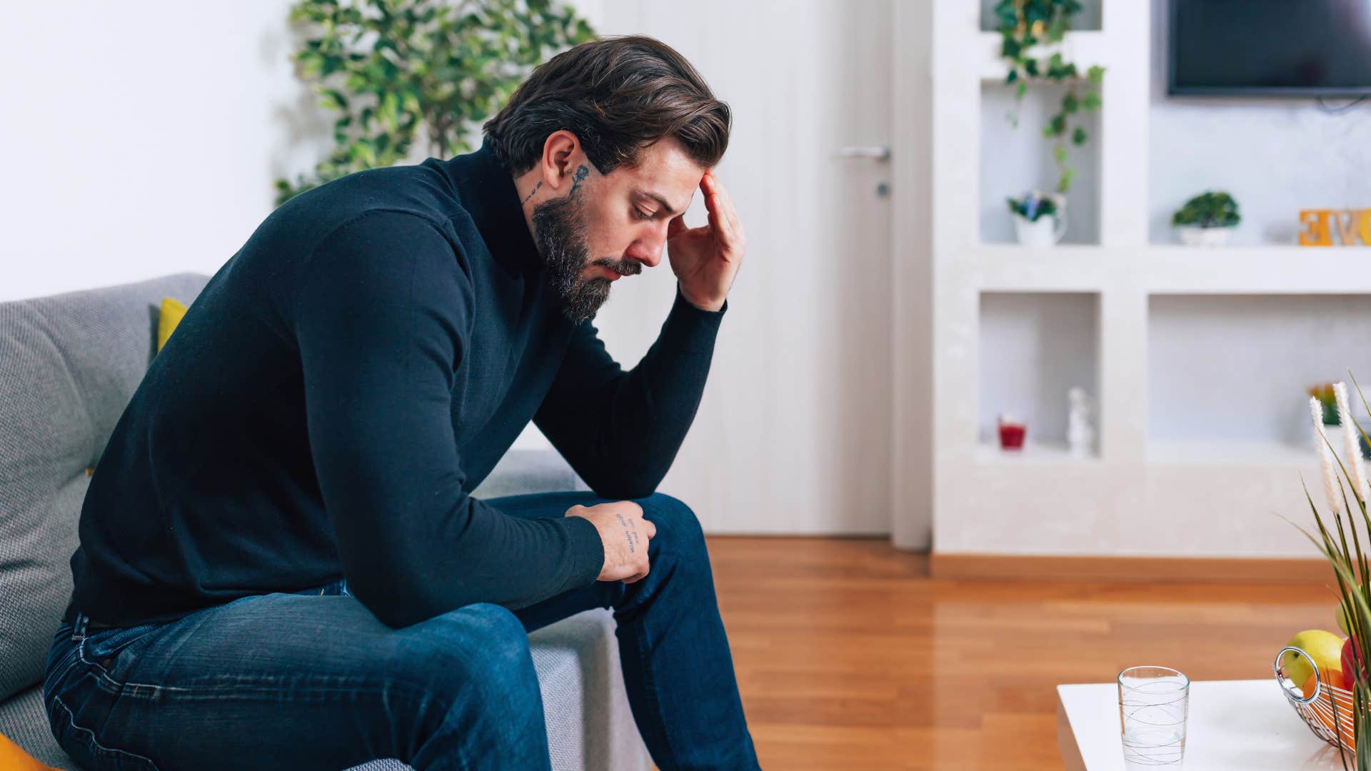 man dealing with health issues