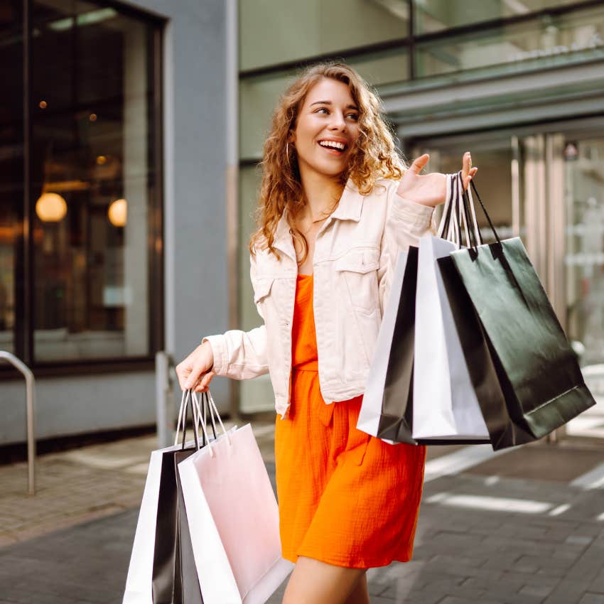 woman with the feel good habit of shopping