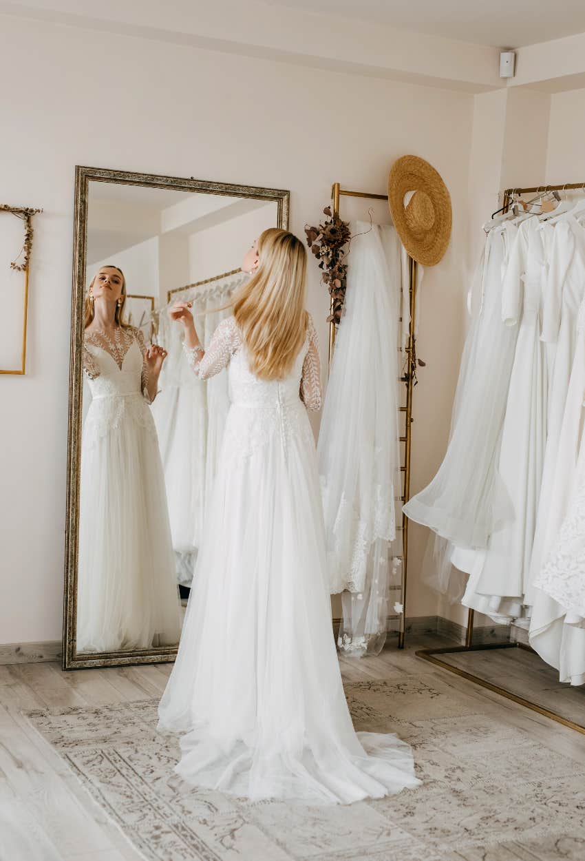 Bride trying on dresses that didn't fit her mother-in-law's vision