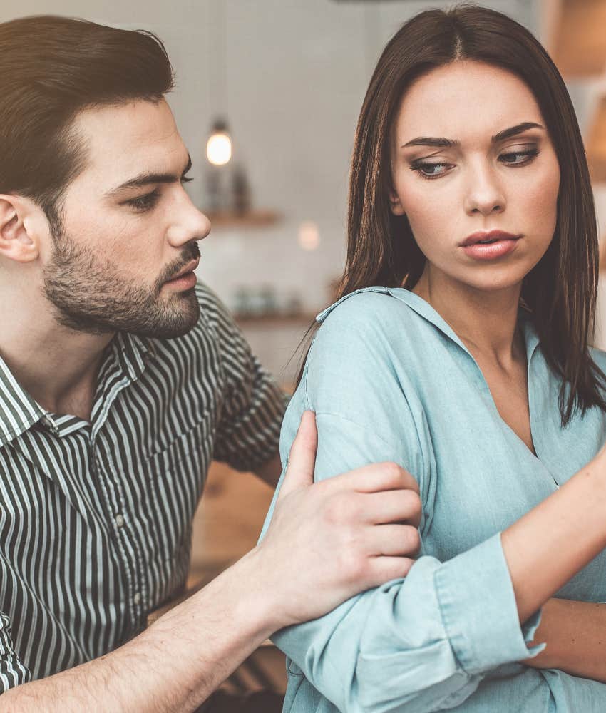 Fighting couple discard relationship