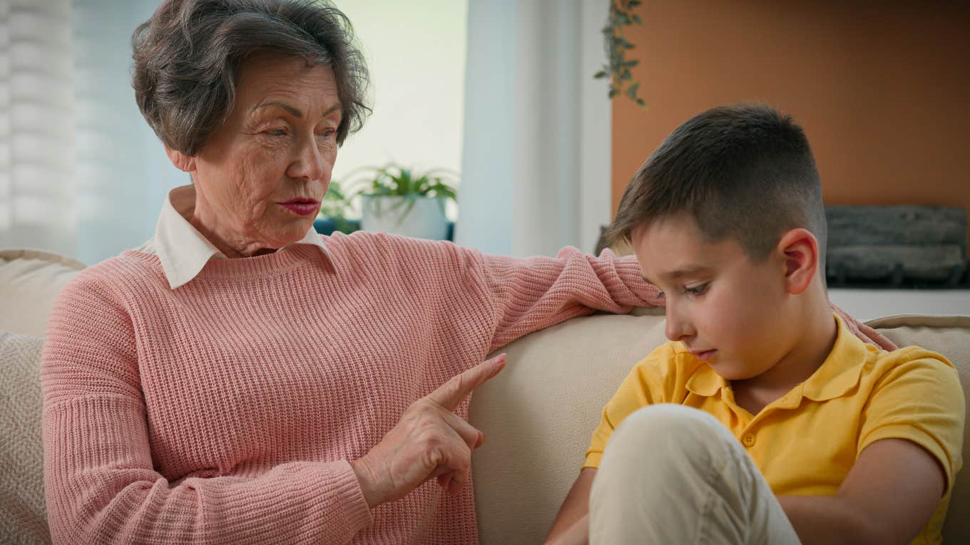 grandma wants to instill shame in grandson Grandma shaming grandson
