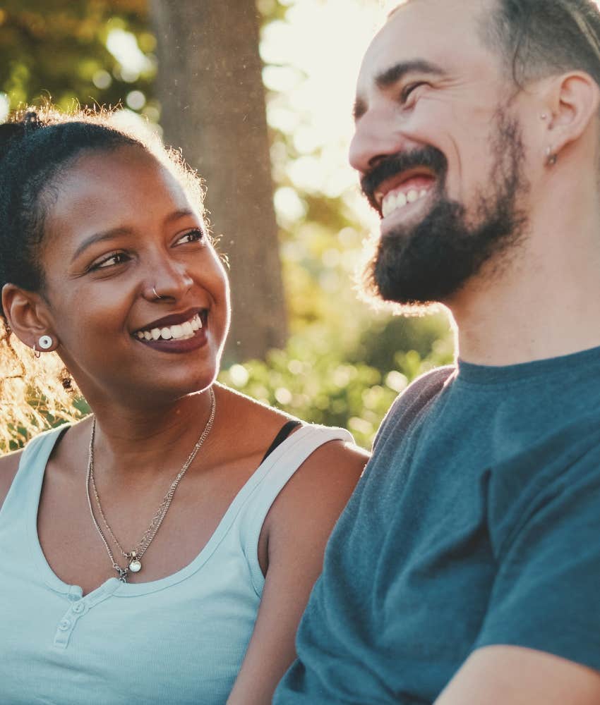 Happy couple in love changes for the better