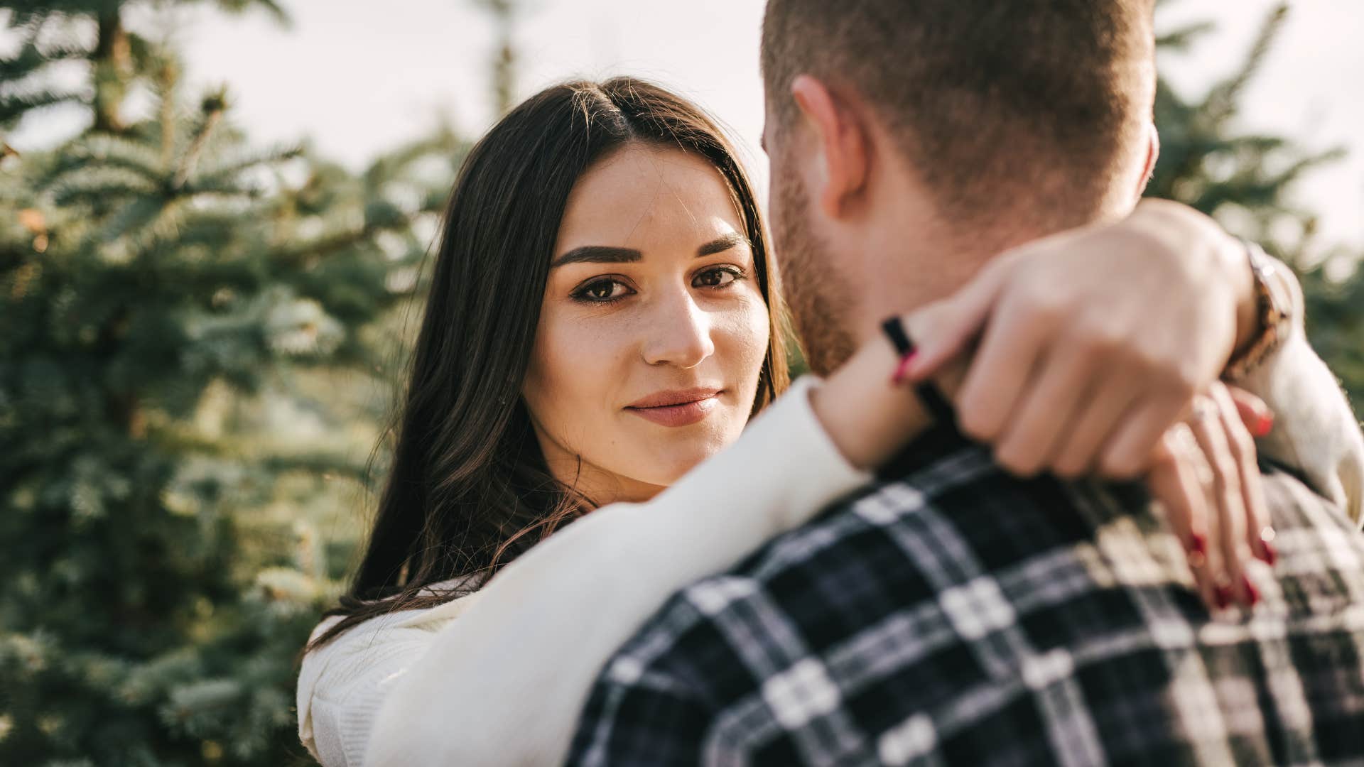 happy married couple agrees to stay faithful to each other