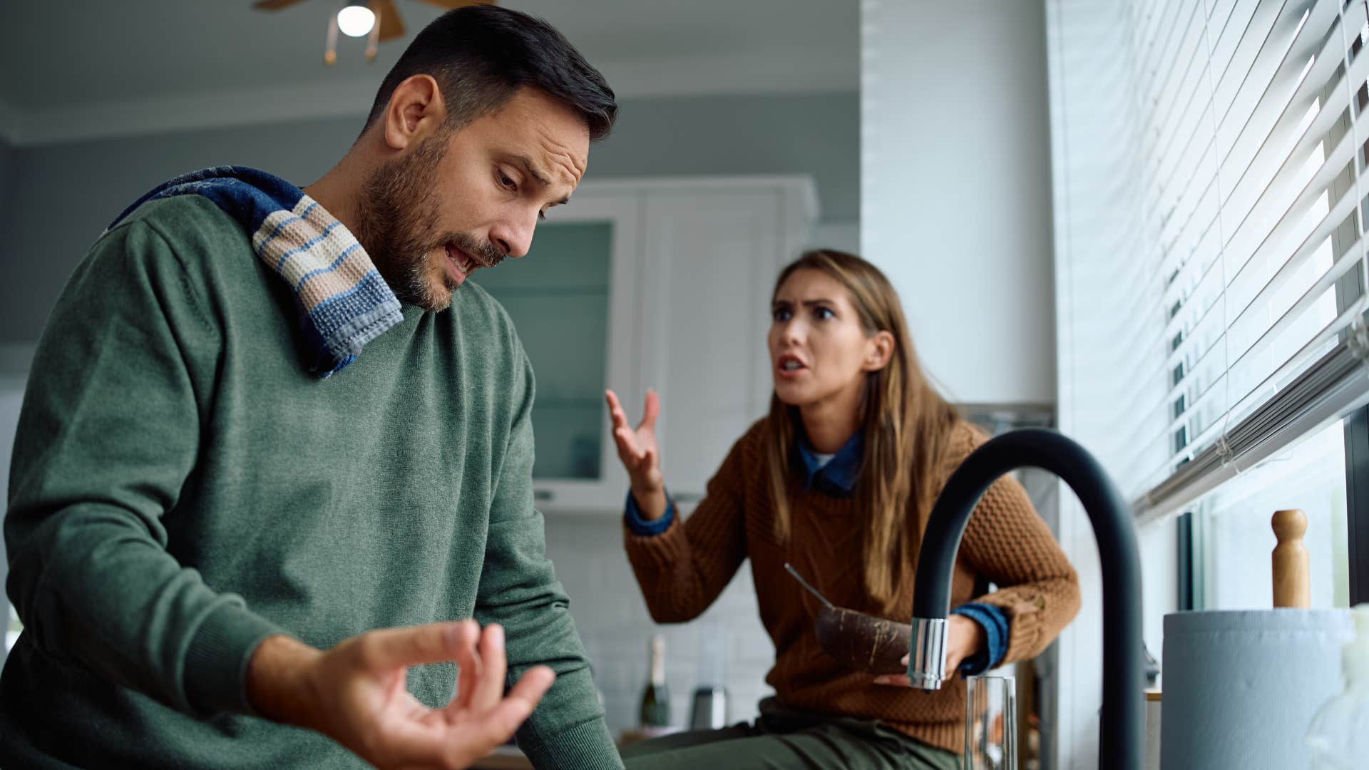 a man realizes that he should not have talked to others about his problems with his wife