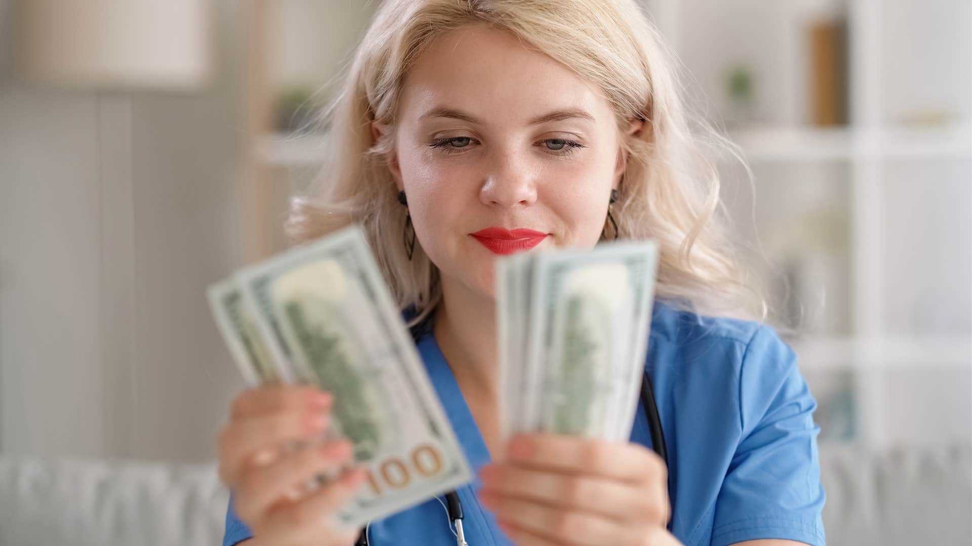 woman puts profit above everything