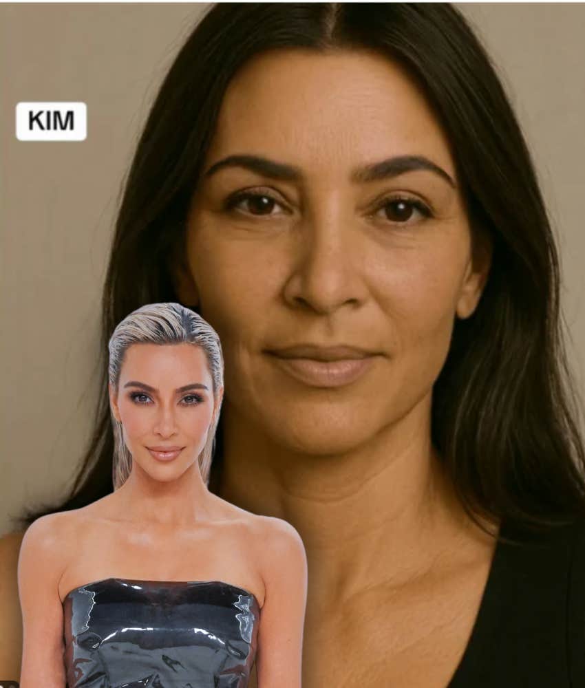 what kim kardashian look like without plastic surgery ai