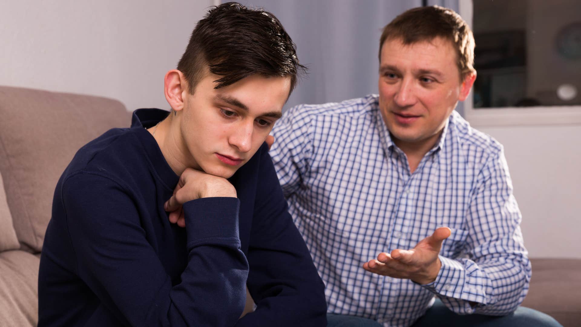 Parent teaches son strength involves vulnerability 