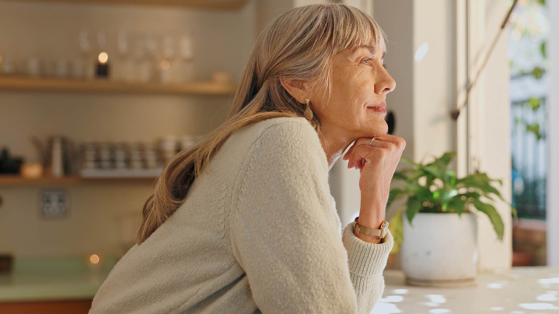 calm woman dreaming about something bigger