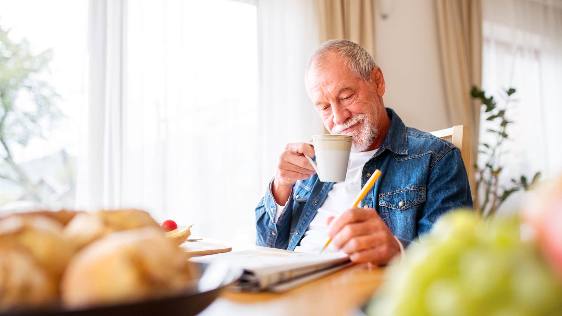 an older man skips breakfast