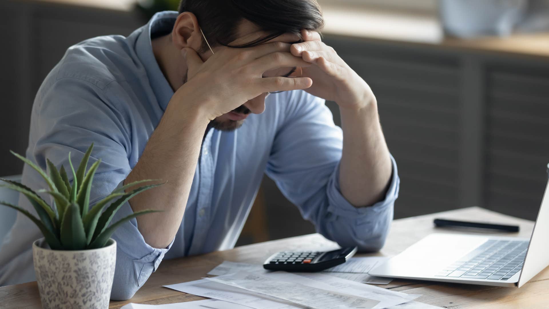 man who is broke with credit card debt