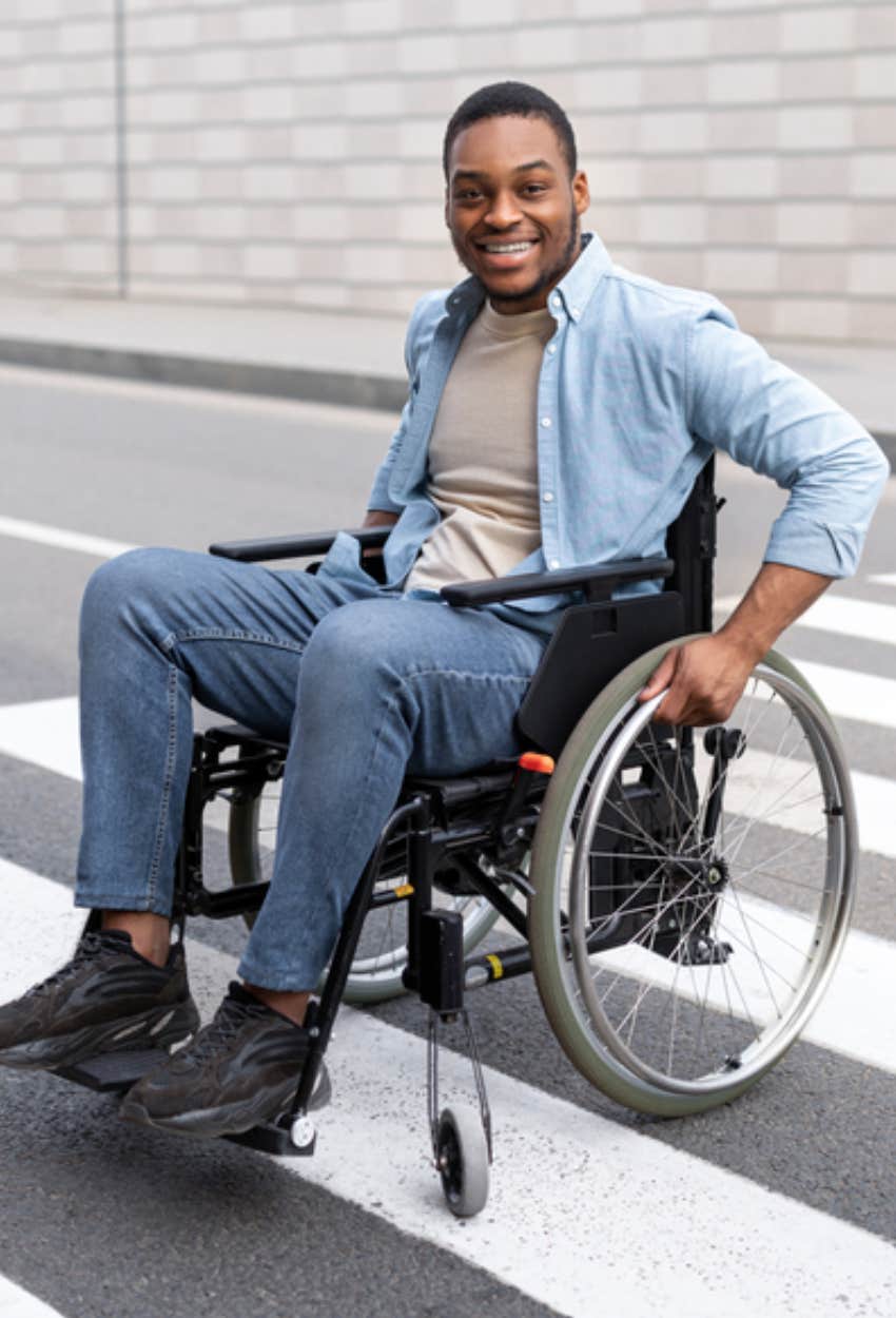 man using wheelchair 