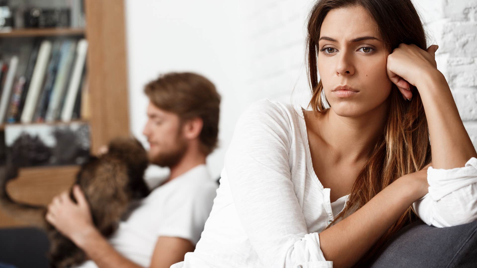woman whose marriage is about to crumble fantasizing about life without spouse