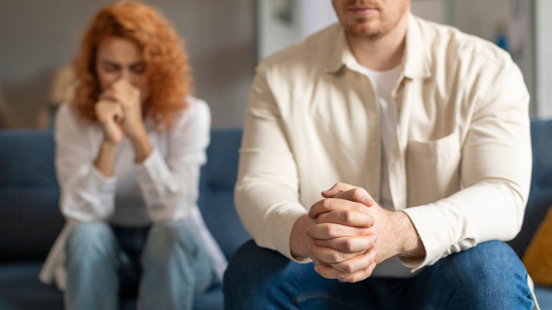 couple whose marriage is starting to crumble with silence
