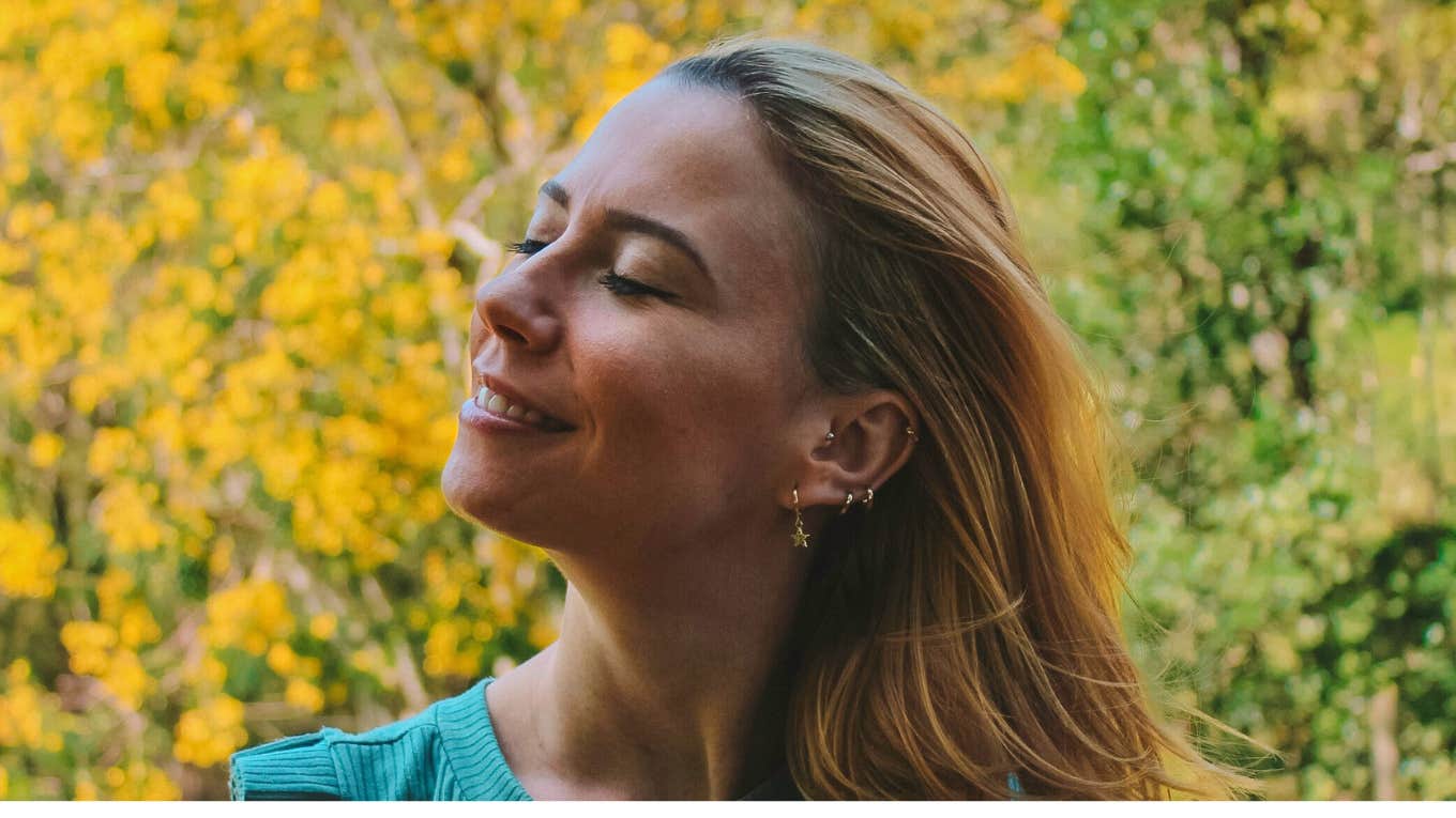Woman has standout traits.