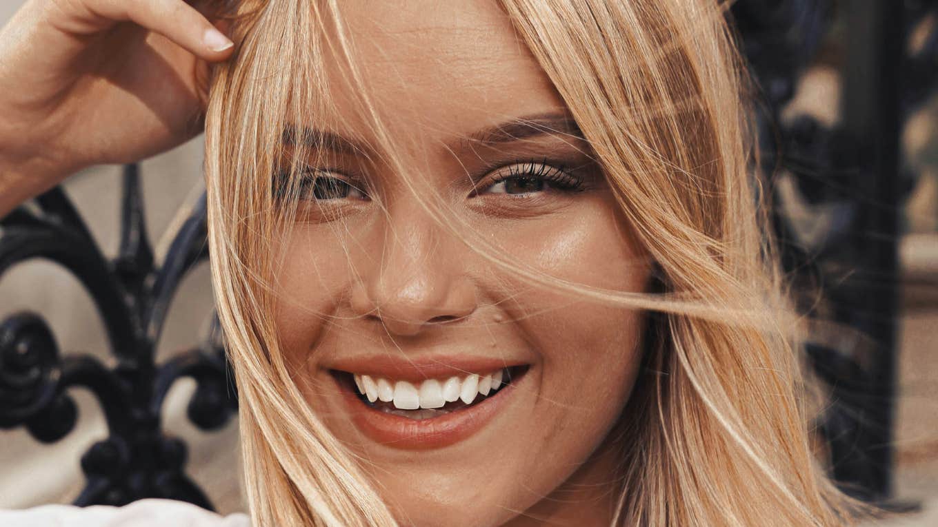 Woman's smile says something about her.