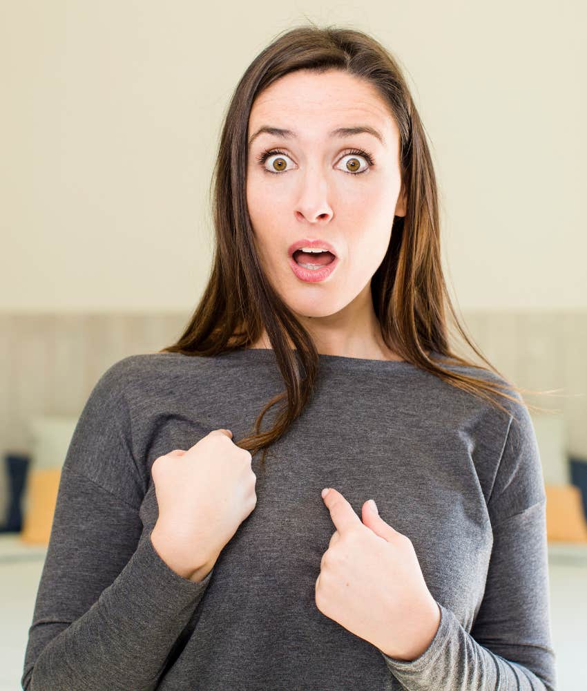 Triggered woman tries to keep cool and respond