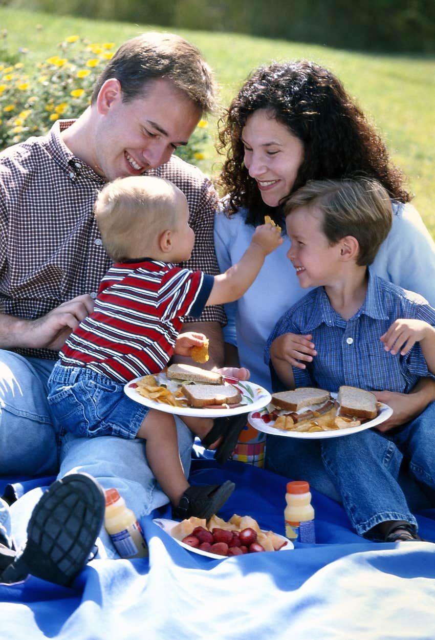 Mom who is enjoying family time instead of going to parties on the weekend