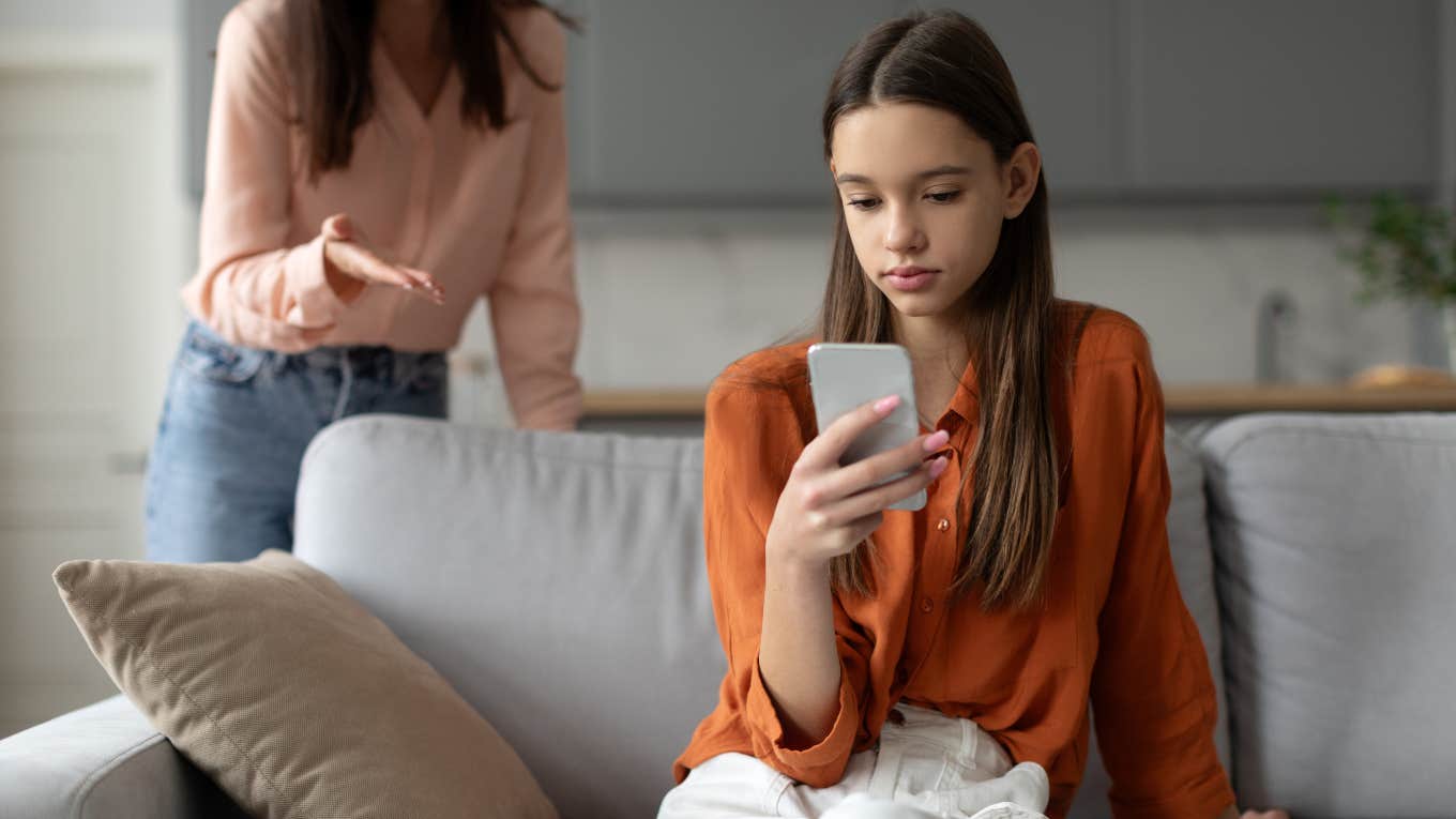 Mom Upset Tween Daughter Forgot Mother's Day Mom upset with tween daughter who spends all free time on phone and forgot Mother's Day