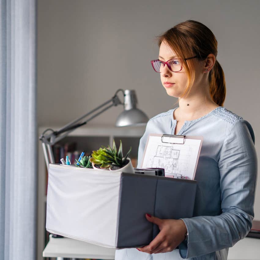 woman leaving work that has a high turnover as a giant red flag