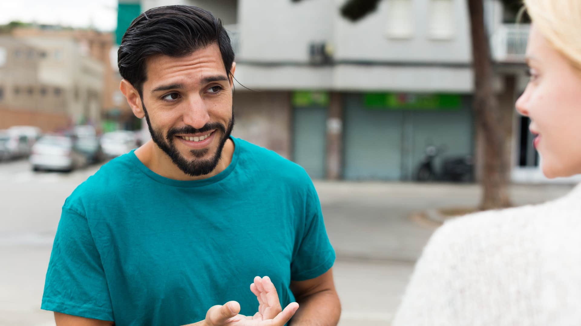 a man asks a woman a deep yet uncomfortable question