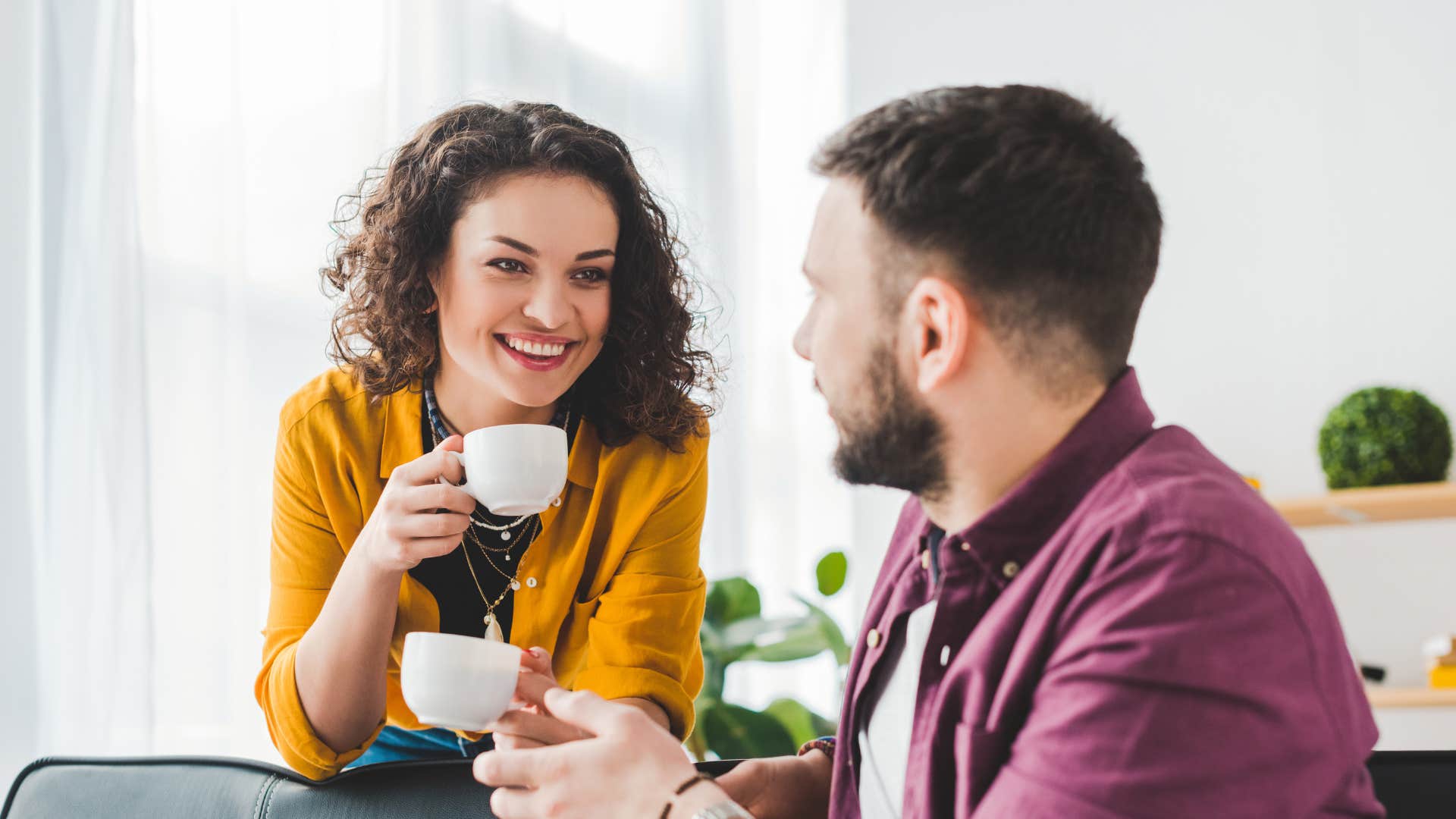 Smart husband is interested as habit