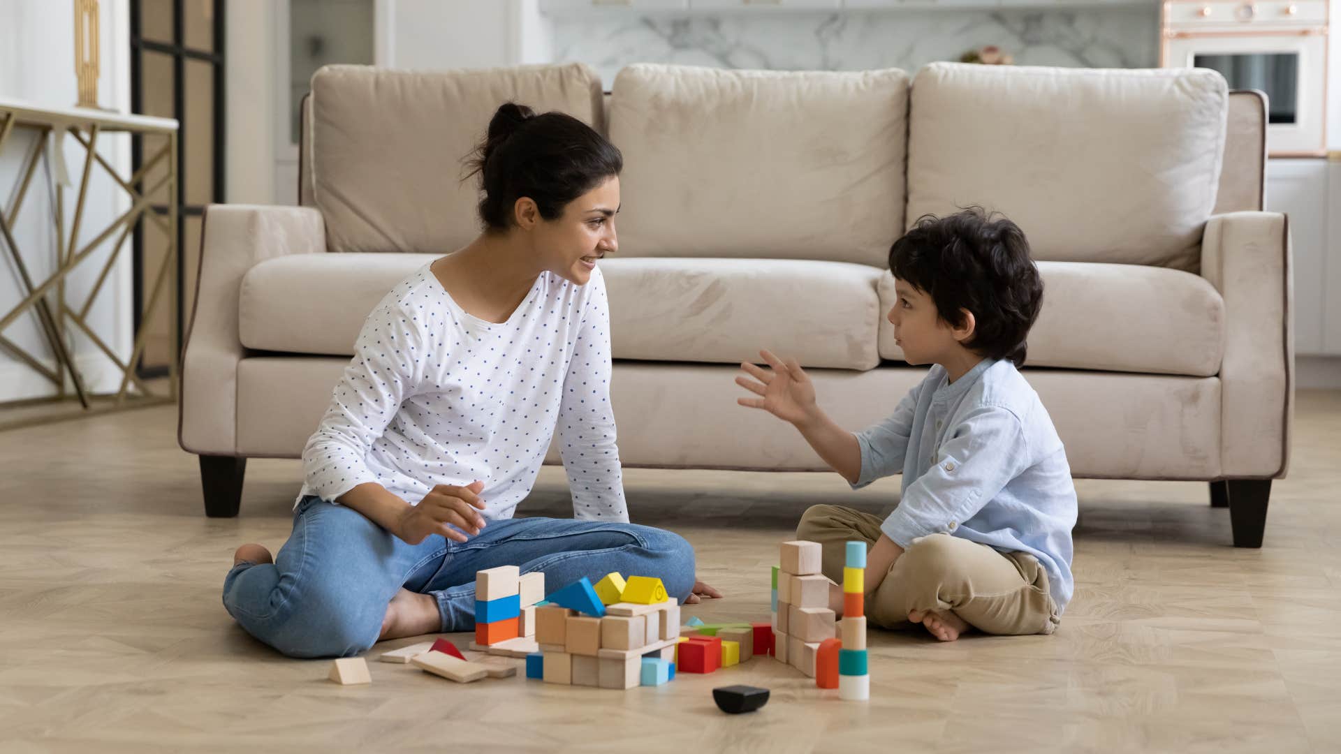 a mother creates a safe environment for her son to express himself