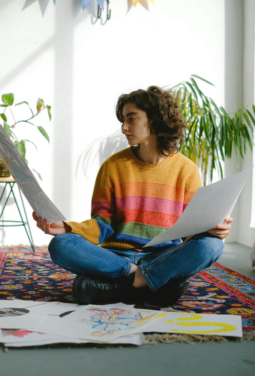 Woman debating learning to paint because she feels pressure to commit