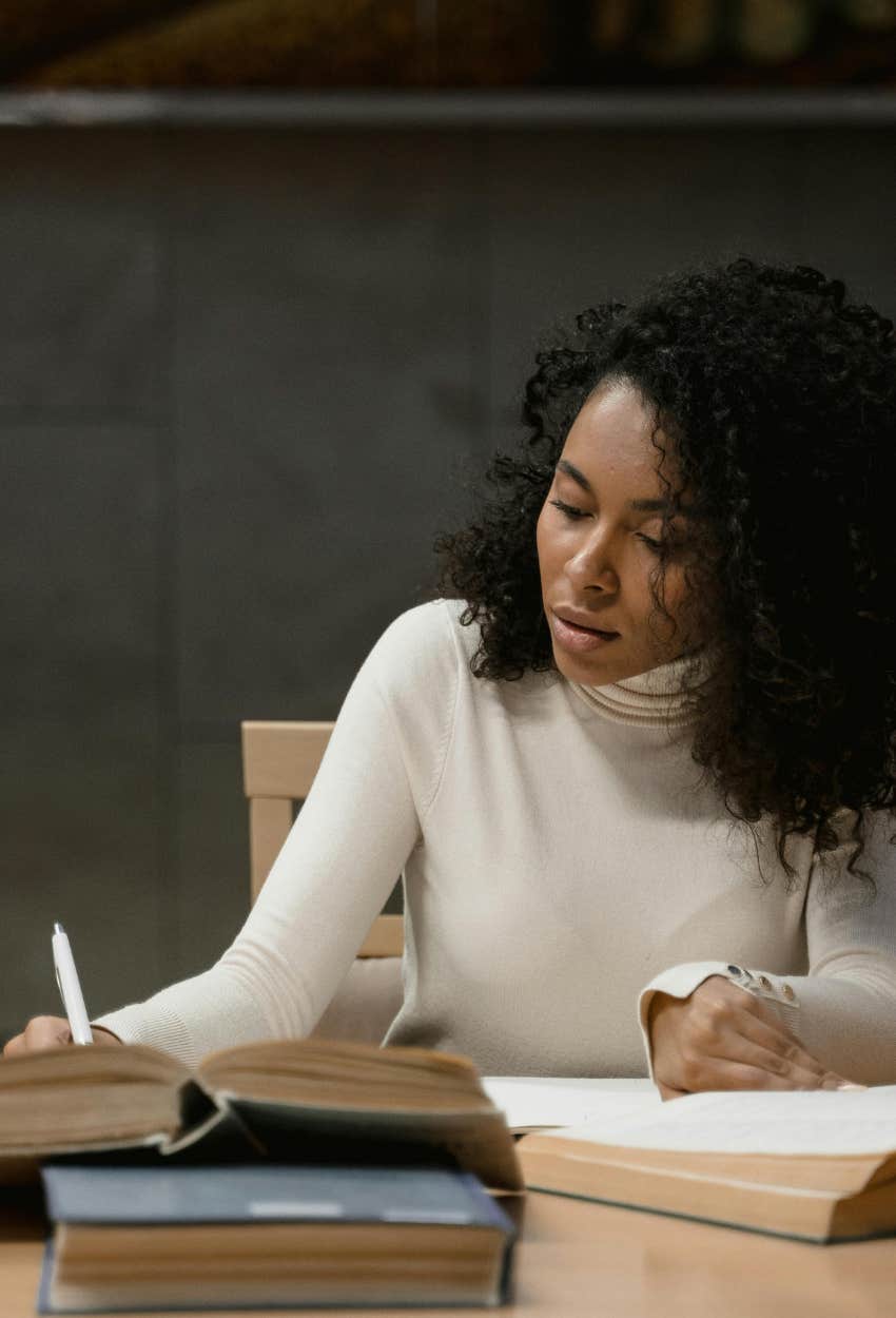 Woman who has impressive emotional strength because she takes control