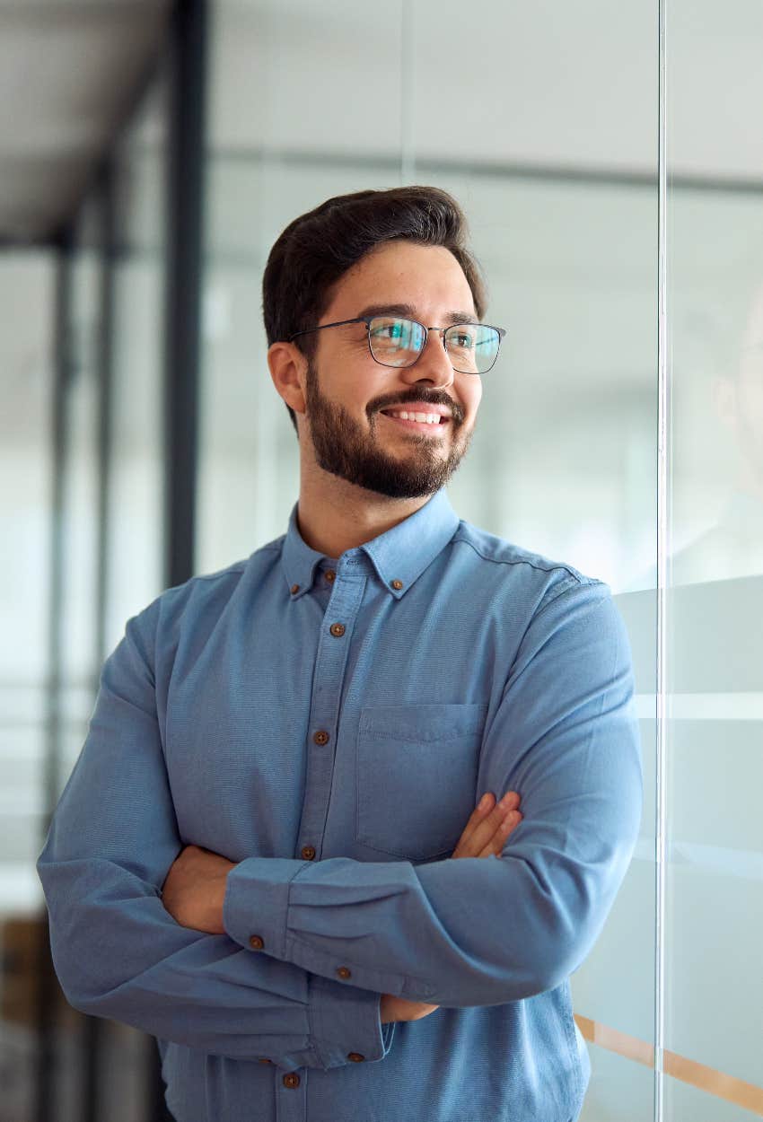 confident man who sleeps on the left side of the bed