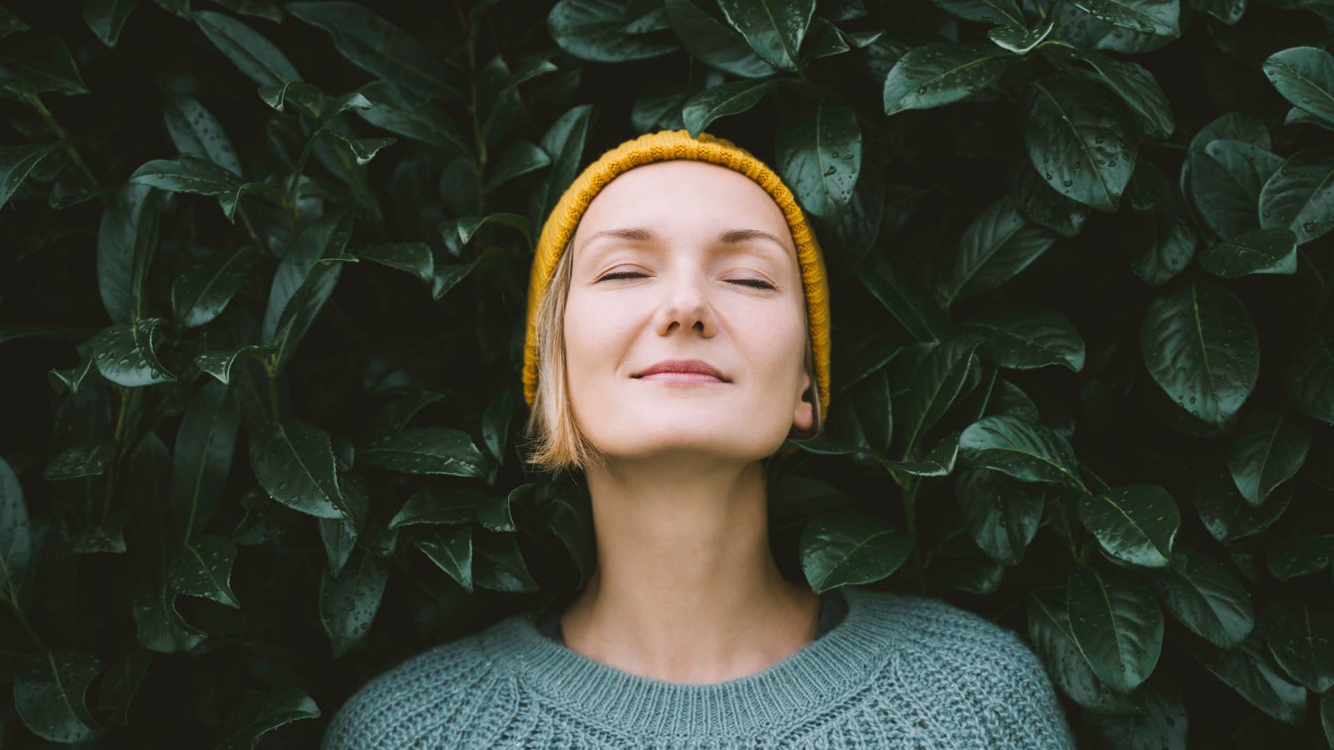 woman at peace with herself