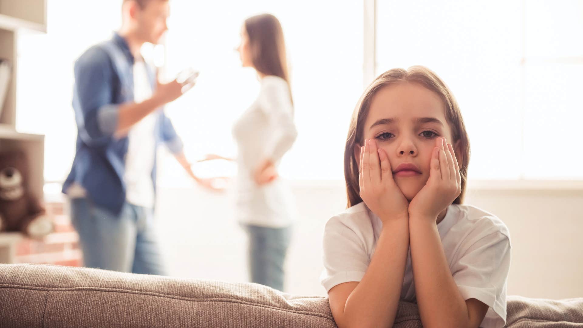 girl who sees parental conflict at home