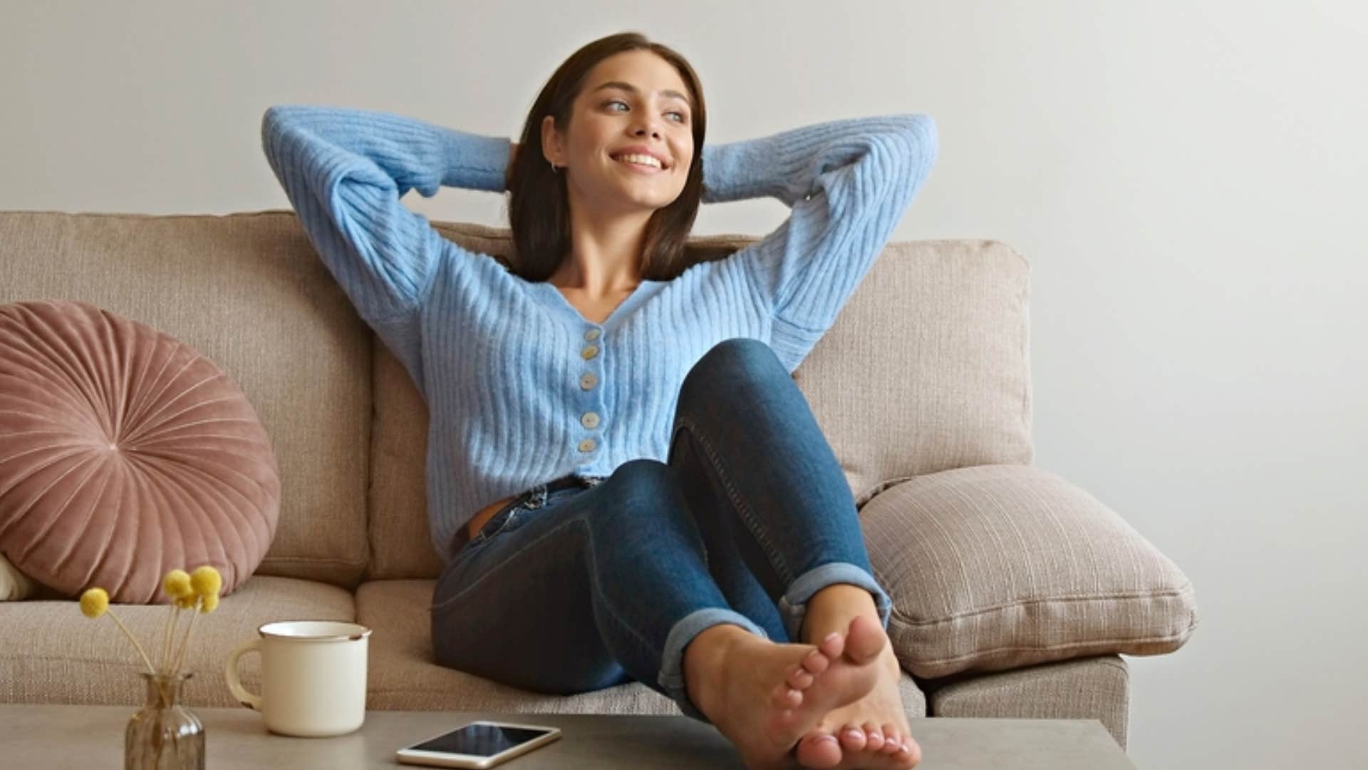 woman enjoying solitude instead of going out 