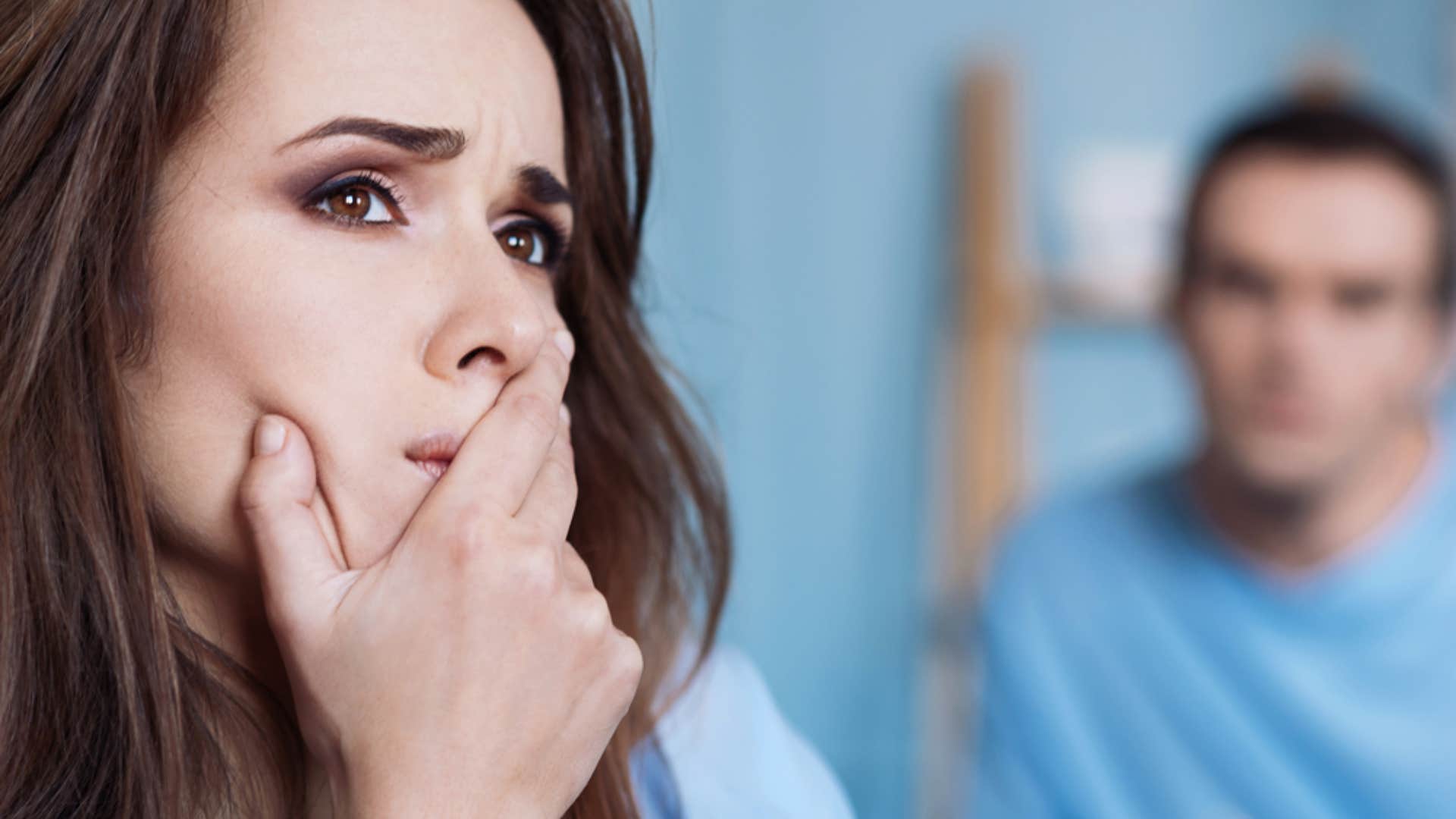 sad woman fearing no one else would want her if she left her marriage