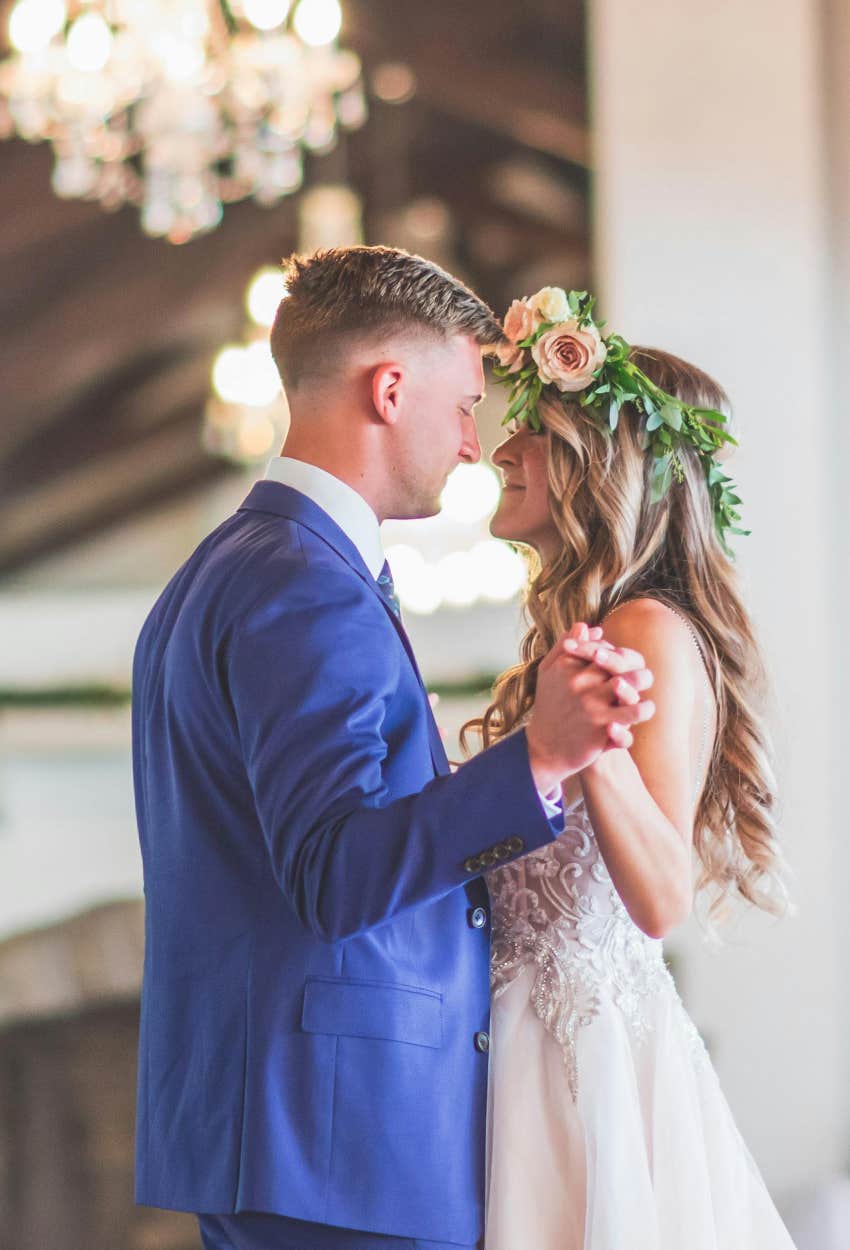 couple having first dance at wedding
