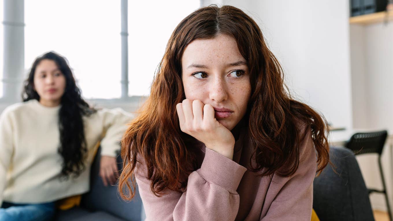 Phrases Entitled People Say That Instantly Make You Want To Leave The Room annoyed young woman listening to entitled friend speak